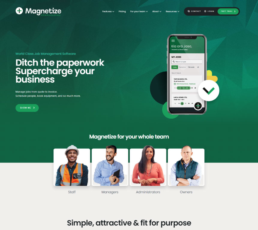 Magnetize website